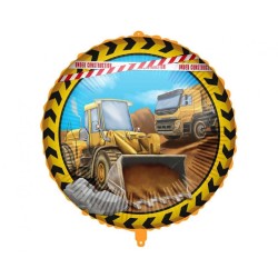 Foliowe Balony kolorowe z nadr. Construction. 18" - 46 cm / 1 szt.