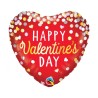 Foliowe Balony czerwone z napis. "Happy Valentine's Day". 18" - 46 cm / 1 szt.