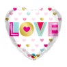 Foliowe Balony kolorowe metalik z napisem "Love"(Serca). 18"- 46 cm / 1 szt.