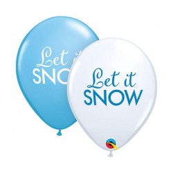 Lateksowe Balony kolorowe z napis. "Let it snow" 11" - 28 cm / 25 szt.