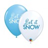 Lateksowe Balony kolorowe z napis. "Let it snow" 11" - 28 cm / 25 szt.
