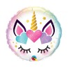 Foliowe Balony kolorowe z nadrukiem Unicorn . 18"- 46 cm / 1 szt.