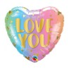 Foliowe Balony kolorowe z napisem "Love You"(Serca). 18"- 46 cm / 1 szt.