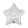 Foliowe Balony srebrny z napisem "Merry Christmas". 20"- 50 cm / 1 szt.