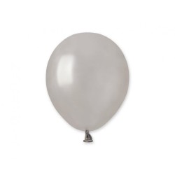 Lateksowe srebrne balony metalic AM50 5" - 13 cm. 100 szt.