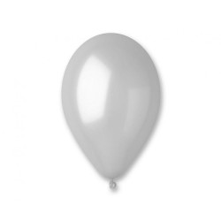 Lateksowe klasyczne Balony AM80 metal 8" - srebrne 38/ 100 szt.