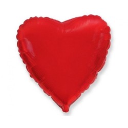 Balon foliowy czerwony w kształcie serca, 18"- 46 cm /1szt