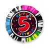 Foliowy balon kolorowy "Happy Birthday - 5", 18" - 46 cm. 1 szt. (pakowany)