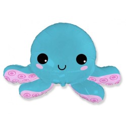 Foliowy balon niebieski w kształcie "Ośmiornicy" 24" - 61 cm. 1 szt. (pakowany)