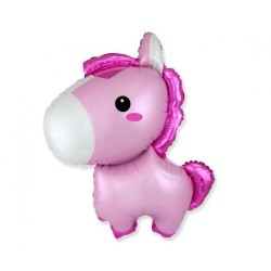 Foliowy balon brązowy w kształcie "Konika" 24" - 61 cm. 1 szt. (pakowany)