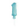 Balon foliowy niebieski na patyku "cyfra 1", 13"- 33 cm /1szt