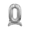 Balon foliowy srebrna stojąca "cyfra 0", 29"- 74 cm /1szt