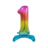 Balon foliowy kolorowa stojąca "cyfra 1" tęczowa, 29"- 74 cm /1szt