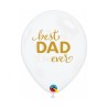 Lateksowe Balony przezroczysty z napis. "Best Dad ever" 11" - 28 cm / 25 szt.
