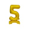 Balon foliowy złota stojąca "cyfra 5", 15"- 38 cm /1szt