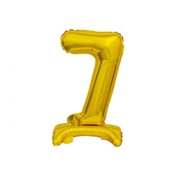 Balon foliowy złota stojąca "cyfra 7", 15"- 38 cm /1szt