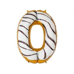 Balon foliowy wielokolorowa "cyfra 0" ciasteczko , 31"- 78 cm /1szt