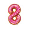 Balon foliowy wielokolorowa "cyfra 8" ciasteczko , 31"- 78 cm /1szt