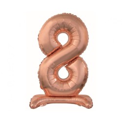 Balon foliowy różowo-złoty stojąca "cyfra 8", 29"- 74 cm /1szt