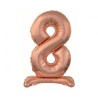 Balon foliowy różowo-złoty stojąca "cyfra 8", 29"- 74 cm /1szt