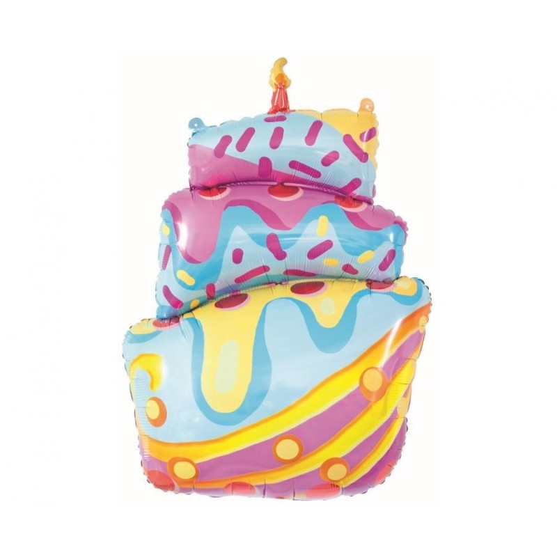Kolorowy Balon foliowy Tort z lukrem, 77 cm 1 szt.