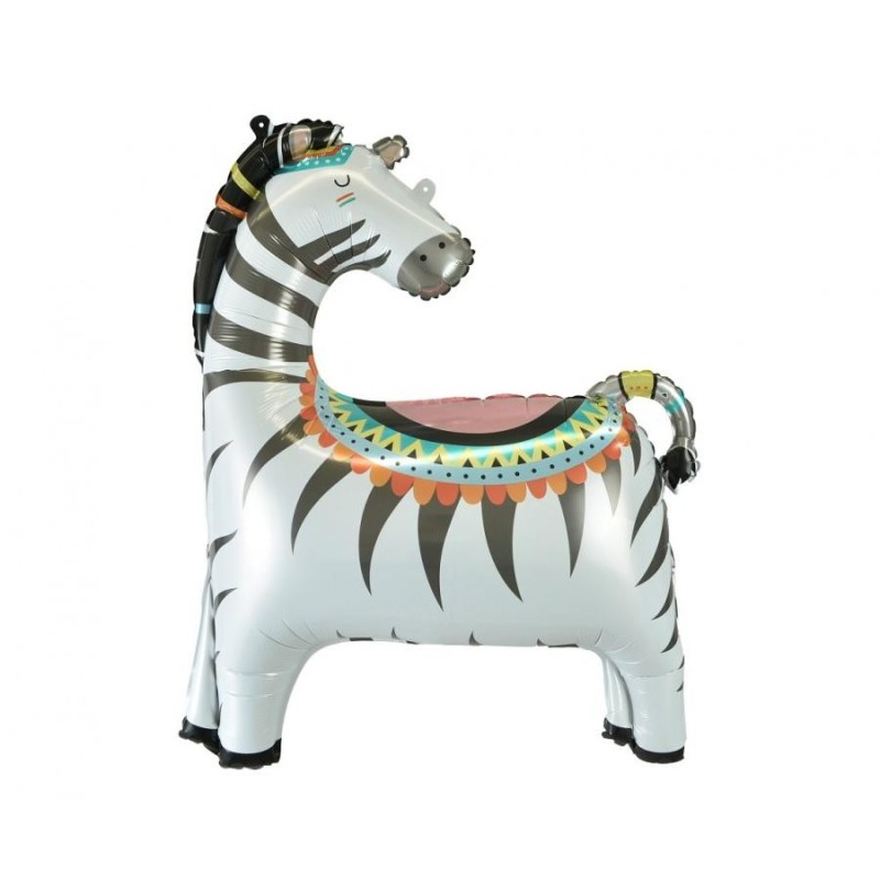 Kolorowy Balon foliowy Zebra, 58x73 cm 1 szt.
