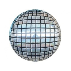 Foliowe srebrne balony kuliste disco, 16” - 40 cm. 1 szt.