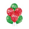Lateksowe czerwone i zielone Balony D11 Merry Christmas 12"- 30 cm. 6 szt.
