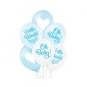 Lateksowe błękitne Balony D11 Oh Baby Boy - BABY SHOWER CHŁOPCA 12"- 30 cm. 6 szt.