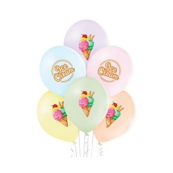 Lateksowe kolorowe Balony D11 Ice Cream - Lody, 6 szt. 12"- 30 cm.