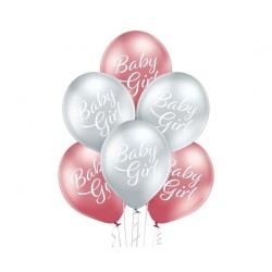 Lateksowe kolorowe Balony D11 Baby Girl 6 szt. 12"- 30 cm.
