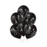 Lateksowe czarne Balony D11 Dancing Skelet - Tańczące szkielety 6 szt. 12"- 30 cm.