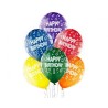 Lateksowe Balony D11 Happy Birthday - urodzinowe 12" - 30 cm., 6 szt.