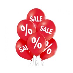 Lateksowe Balony D11 "Sale - Wyprzedaż"  30 cm., 6 szt.