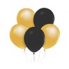 Lateksowe czarno-złote balony metalik  12" - 30 cm. 10 szt.