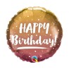 Foliowe Balony różowo-złote z napis. "Happy Birthday". 18" - 46 cm / 1 szt.