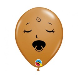 Lateksowe klasyczne Balony QL 5" Buźka ze smoczkiem, brązowy / 100 szt.