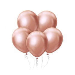 Lateksowe klasyczne Balony Beauty&Charm, platynowe różowo-złote 12"/ 7 szt.