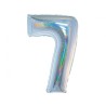 Balon foliowy srebra "cyfra 7", 30"- 76 cm /1szt