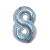 Balon foliowy srebra "cyfra 8", 30"- 76 cm /1szt