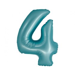 Balon foliowy niebieska Cyfra 4, 30" - 76 cm / 1 szt