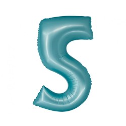 Balon foliowy niebieska Cyfra 5, 30" - 76 cm / 1 szt