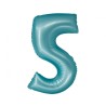 Balon foliowy niebieska Cyfra 5, 30" - 76 cm / 1 szt
