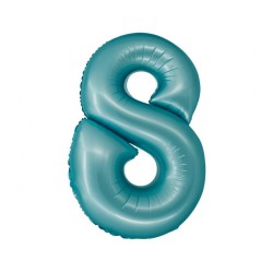 Balon foliowy niebieska Cyfra 8, 30" - 76 cm / 1 szt