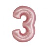Balon foliowy różowa "cyfra 3", 30"- 76 cm /1szt