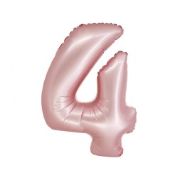 Balon foliowy różowa "cyfra 4", 30"- 76 cm /1szt