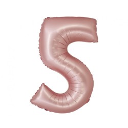 Balon foliowy różowa "cyfra 5", 30"- 76 cm /1szt