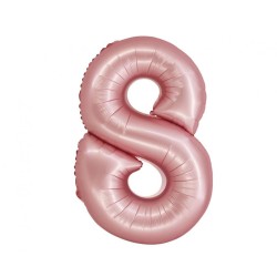 Balon foliowy różowa "cyfra 8", 30"- 76 cm /1szt