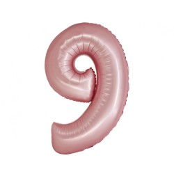 Balon foliowy różowa "cyfra 9", 30"- 76 cm /1szt