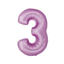 Balon foliowy fioletowa "cyfra 3", 30"- 76 cm /1szt